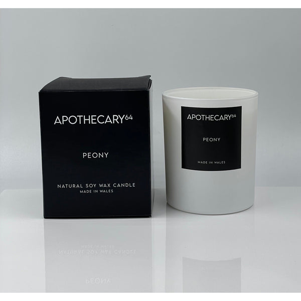 Peony Candle Apothecary64 Made in Wales.