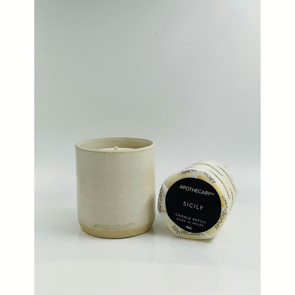 Stoneware Candle Pot - Refillable